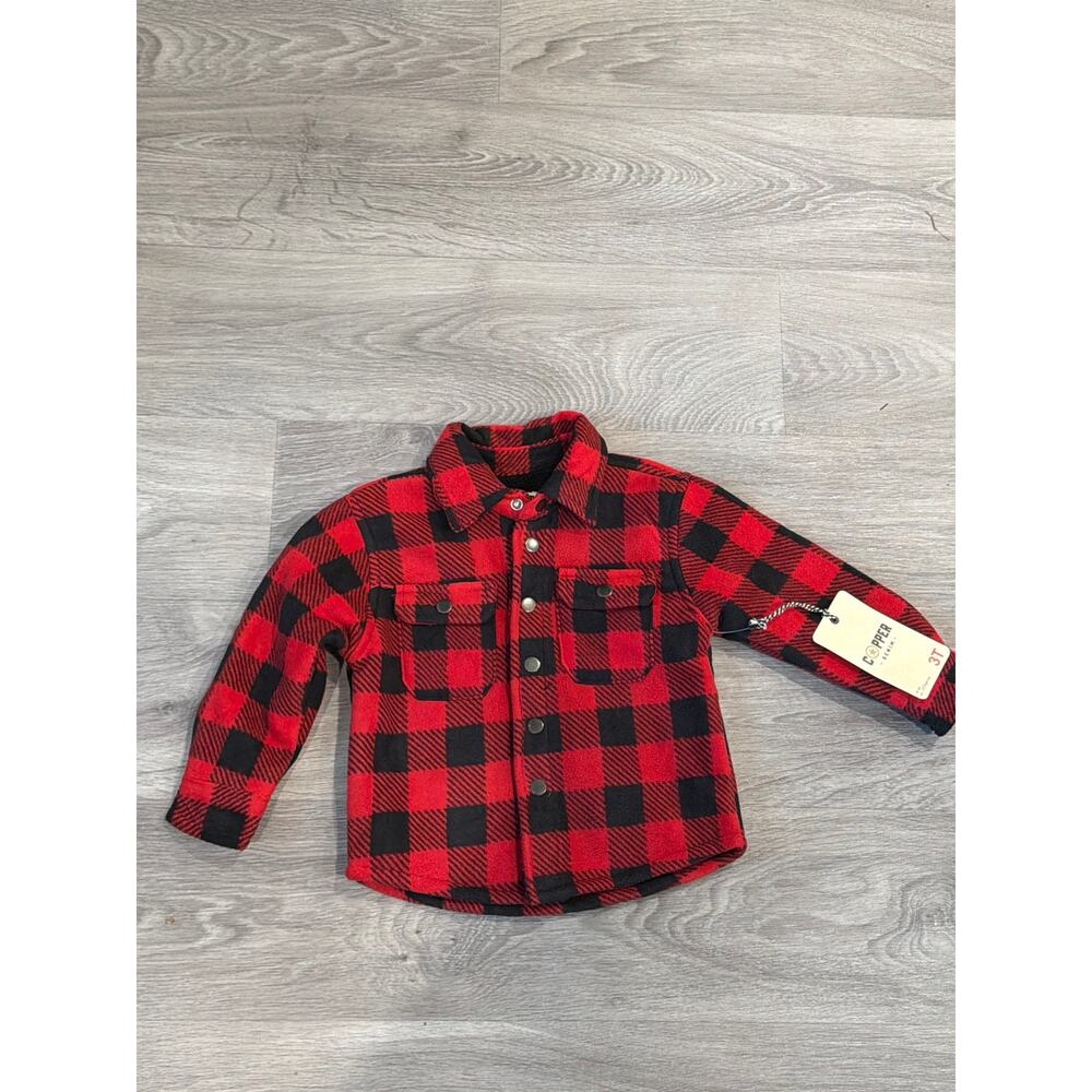 NWT Copper size 3T red & black fleece jacket